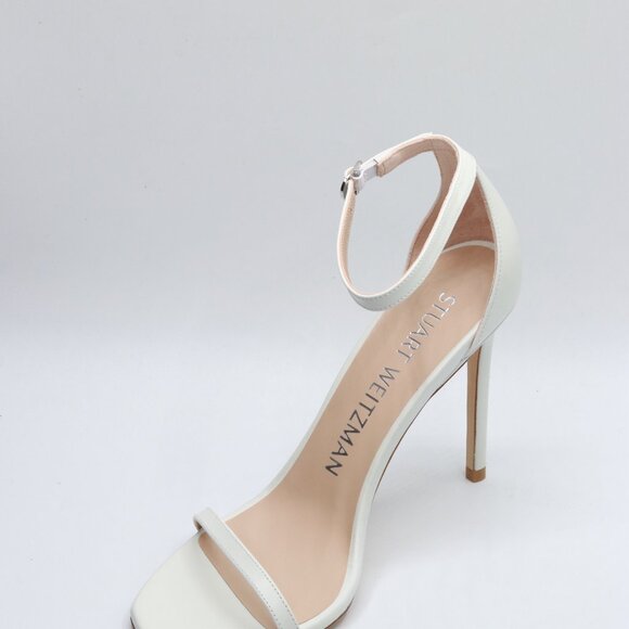 Stuart Weitzman Womens Nudistcurve 100 Sandal White 9 B - Picture 2 of 5